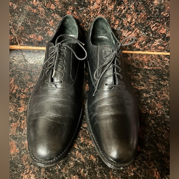 Cole Haan/Nike Air Oxford Black Leather dress shoes retails $198 size 12 - Picture 1 of 12